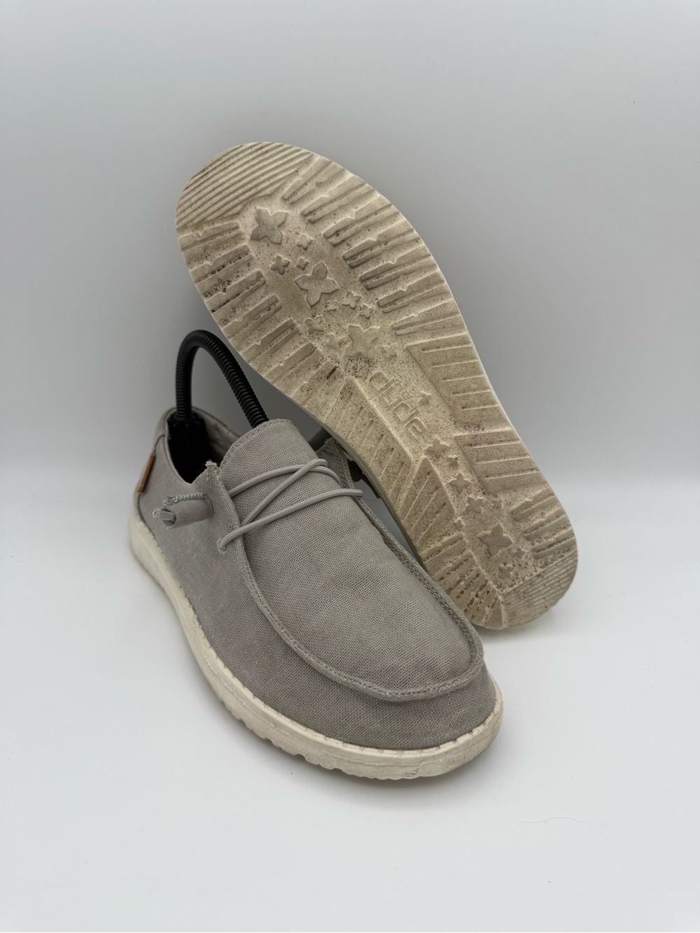 Women's Hey Dude Wendy Chambray Light Grey Slip-On Casual Comfort Shoes Size 7